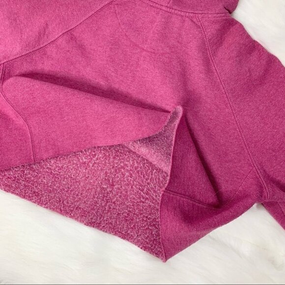 Champion Reverse Weave Sweatshirt Cropped Hoodie Sweater Raw Hem Purple Large - Picture 7 of 12